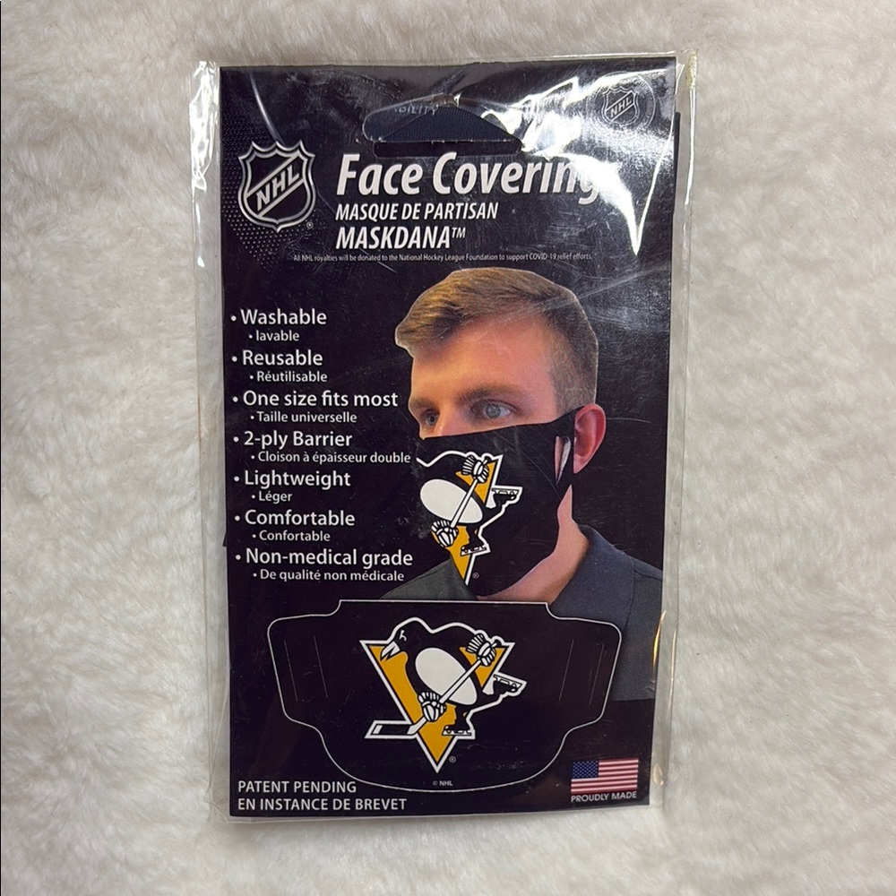 NHL Pittsburgh Penguins Face Covering - Black and Gold